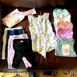 Newborn/0-3 month girls clothing lot